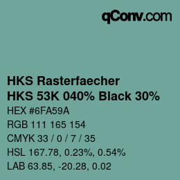 Código de color: HKS Rasterfaecher - HKS 53K 040% Black 30% | qconv.com