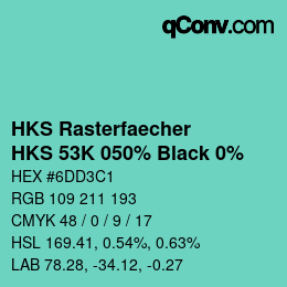 Code couleur: HKS Rasterfaecher - HKS 53K 050% Black 0% | qconv.com