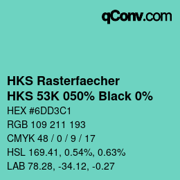 カラーコード: HKS Rasterfaecher - HKS 53K 050% Black 0% | qconv.com