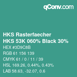 カラーコード: HKS Rasterfaecher - HKS 53K 060% Black 30% | qconv.com
