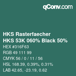 Código de color: HKS Rasterfaecher - HKS 53K 060% Black 50% | qconv.com