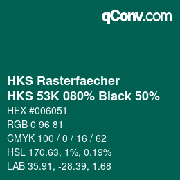 Code couleur: HKS Rasterfaecher - HKS 53K 080% Black 50% | qconv.com