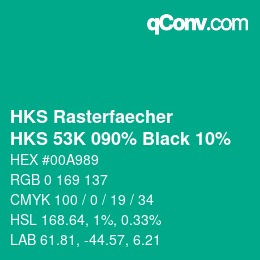 カラーコード: HKS Rasterfaecher - HKS 53K 090% Black 10% | qconv.com