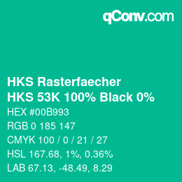 Color code: HKS Rasterfaecher - HKS 53K 100% Black 0% | qconv.com