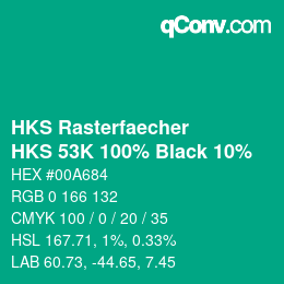 カラーコード: HKS Rasterfaecher - HKS 53K 100% Black 10% | qconv.com