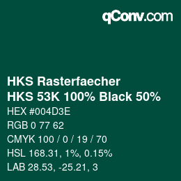 Código de color: HKS Rasterfaecher - HKS 53K 100% Black 50% | qconv.com