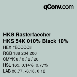 Color code: HKS Rasterfaecher - HKS 54K 010% Black 10% | qconv.com