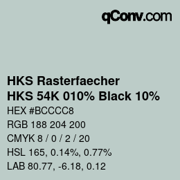Código de color: HKS Rasterfaecher - HKS 54K 010% Black 10% | qconv.com
