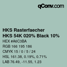 Code couleur: HKS Rasterfaecher - HKS 54K 020% Black 10% | qconv.com