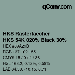 Color code: HKS Rasterfaecher - HKS 54K 020% Black 30% | qconv.com