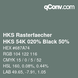 Código de color: HKS Rasterfaecher - HKS 54K 020% Black 50% | qconv.com