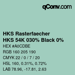 カラーコード: HKS Rasterfaecher - HKS 54K 030% Black 0% | qconv.com