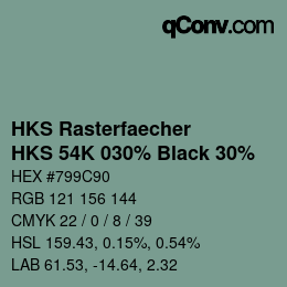 Color code: HKS Rasterfaecher - HKS 54K 030% Black 30% | qconv.com