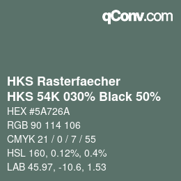 Color code: HKS Rasterfaecher - HKS 54K 030% Black 50% | qconv.com