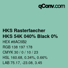 Farbcode: HKS Rasterfaecher - HKS 54K 040% Black 0% | qconv.com