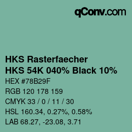 Farbcode: HKS Rasterfaecher - HKS 54K 040% Black 10% | qconv.com