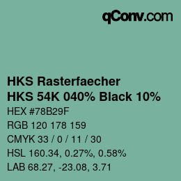 Color code: HKS Rasterfaecher - HKS 54K 040% Black 10% | qconv.com