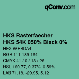 Farbcode: HKS Rasterfaecher - HKS 54K 050% Black 0% | qconv.com