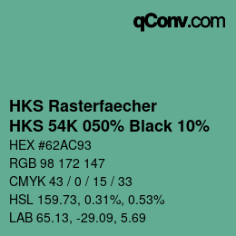 Farbcode: HKS Rasterfaecher - HKS 54K 050% Black 10% | qconv.com