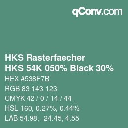 Color code: HKS Rasterfaecher - HKS 54K 050% Black 30% | qconv.com
