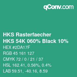 カラーコード: HKS Rasterfaecher - HKS 54K 060% Black 10% | qconv.com