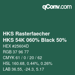 Color code: HKS Rasterfaecher - HKS 54K 060% Black 50% | qconv.com