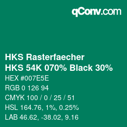 Farbcode: HKS Rasterfaecher - HKS 54K 070% Black 30% | qconv.com