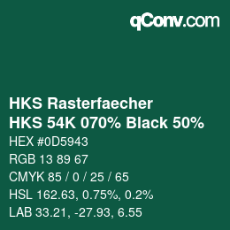 Color code: HKS Rasterfaecher - HKS 54K 070% Black 50% | qconv.com