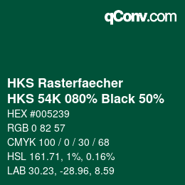 カラーコード: HKS Rasterfaecher - HKS 54K 080% Black 50% | qconv.com