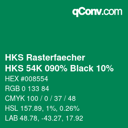 Color code: HKS Rasterfaecher - HKS 54K 090% Black 10% | qconv.com