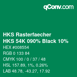 カラーコード: HKS Rasterfaecher - HKS 54K 090% Black 10% | qconv.com