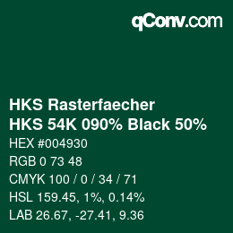 カラーコード: HKS Rasterfaecher - HKS 54K 090% Black 50% | qconv.com