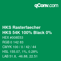 Color code: HKS Rasterfaecher - HKS 54K 100% Black 0% | qconv.com