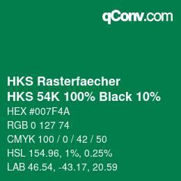 Code couleur: HKS Rasterfaecher - HKS 54K 100% Black 10% | qconv.com