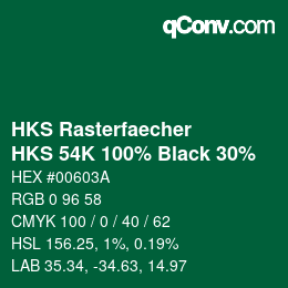 Color code: HKS Rasterfaecher - HKS 54K 100% Black 30% | qconv.com