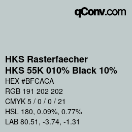 Color code: HKS Rasterfaecher - HKS 55K 010% Black 10% | qconv.com