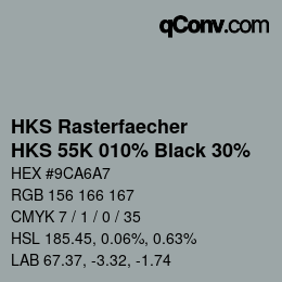 Color code: HKS Rasterfaecher - HKS 55K 010% Black 30% | qconv.com