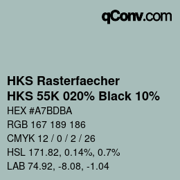 カラーコード: HKS Rasterfaecher - HKS 55K 020% Black 10% | qconv.com