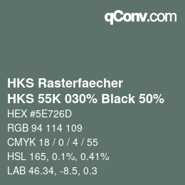 Código de color: HKS Rasterfaecher - HKS 55K 030% Black 50% | qconv.com