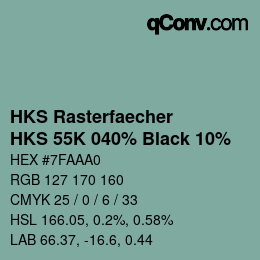 Color code: HKS Rasterfaecher - HKS 55K 040% Black 10% | qconv.com