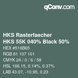Código de color: HKS Rasterfaecher - HKS 55K 040% Black 50% | qconv.com