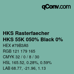 カラーコード: HKS Rasterfaecher - HKS 55K 050% Black 0% | qconv.com