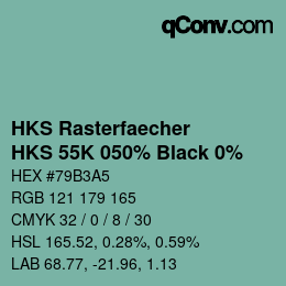 Color code: HKS Rasterfaecher - HKS 55K 050% Black 0% | qconv.com