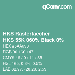 カラーコード: HKS Rasterfaecher - HKS 55K 060% Black 0% | qconv.com