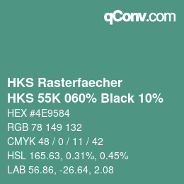 Farbcode: HKS Rasterfaecher - HKS 55K 060% Black 10% | qconv.com