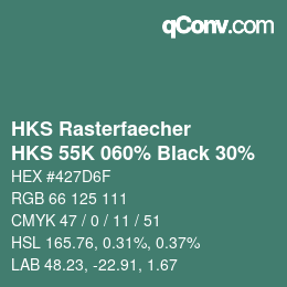カラーコード: HKS Rasterfaecher - HKS 55K 060% Black 30% | qconv.com