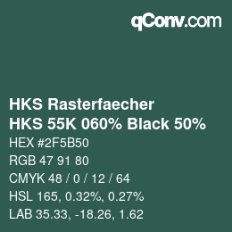 Color code: HKS Rasterfaecher - HKS 55K 060% Black 50% | qconv.com