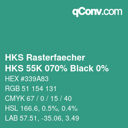 カラーコード: HKS Rasterfaecher - HKS 55K 070% Black 0% | qconv.com