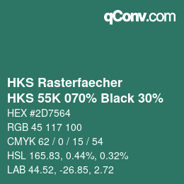カラーコード: HKS Rasterfaecher - HKS 55K 070% Black 30% | qconv.com