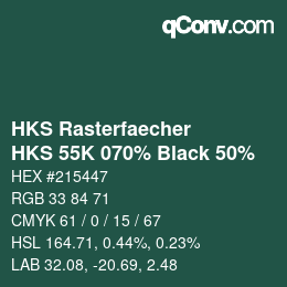 Farbcode: HKS Rasterfaecher - HKS 55K 070% Black 50% | qconv.com